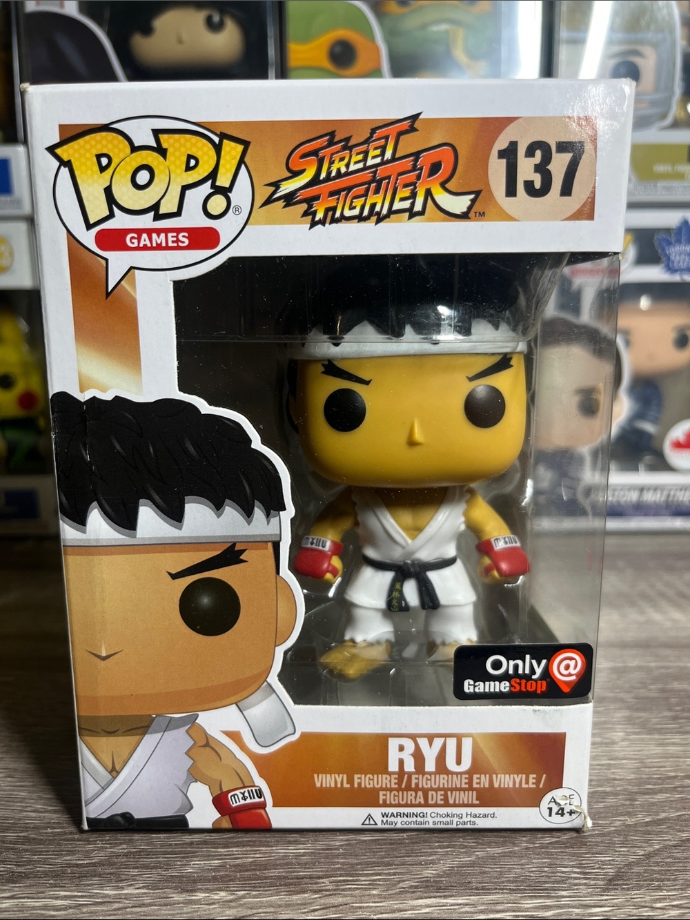 Funko Pop! Ryu in White Gi with Red Gloves. Damaged Box